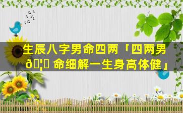 生辰八字男命四两「四两男 🦋 命细解一生身高体健」